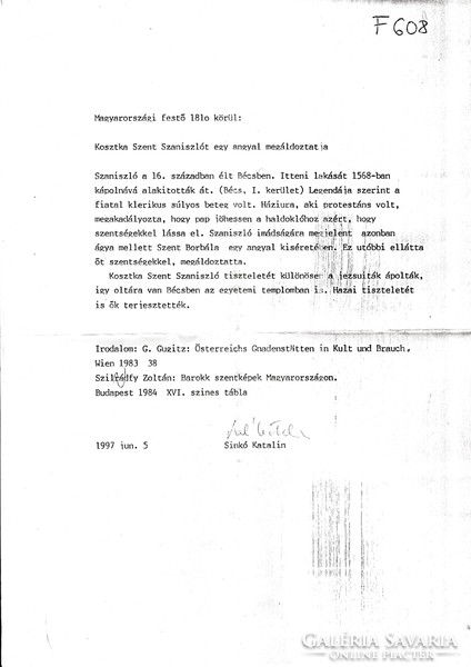 Kosztka Szent Szaniszlót egy angyal megáldoztatja