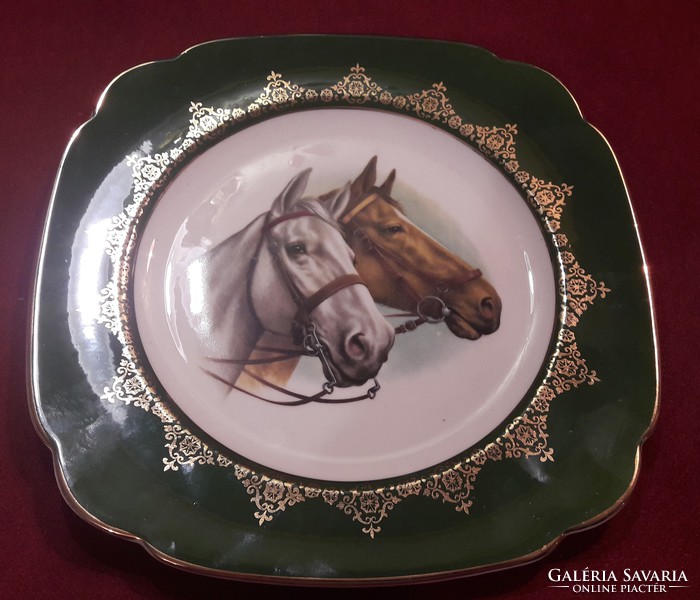 Equestrian porcelain plate, decorative plate