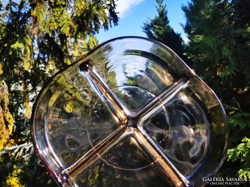 Split glass serving bowl