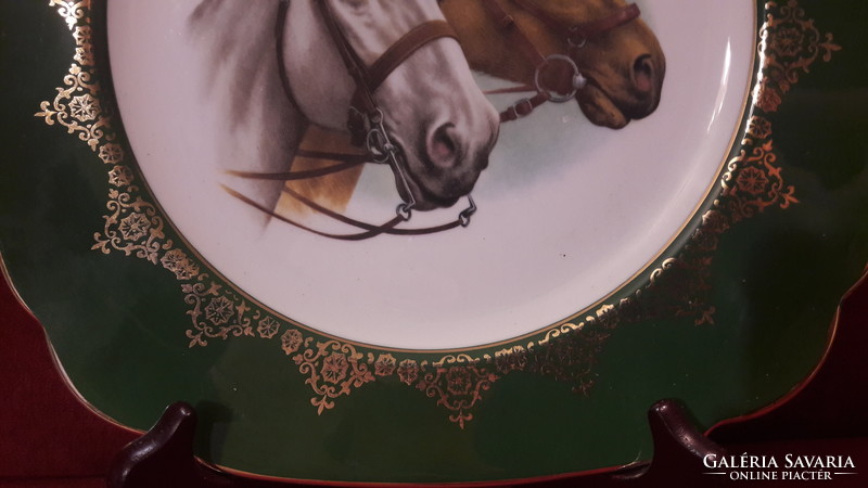 Equestrian porcelain plate, decorative plate