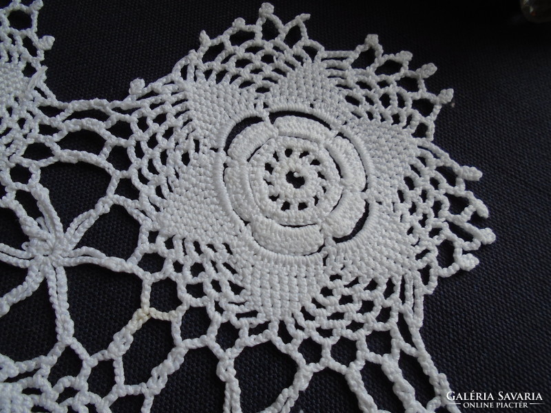 28.5 Diam. 3 Pcs. Crocheted, special, decorative cotton lace tablecloths.