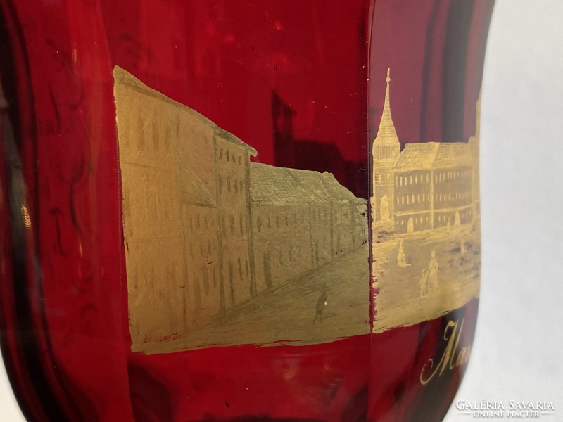 Biedermeier cure glass commemorative glass teplitz