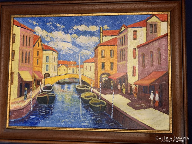 Venice with old signature c. Painting