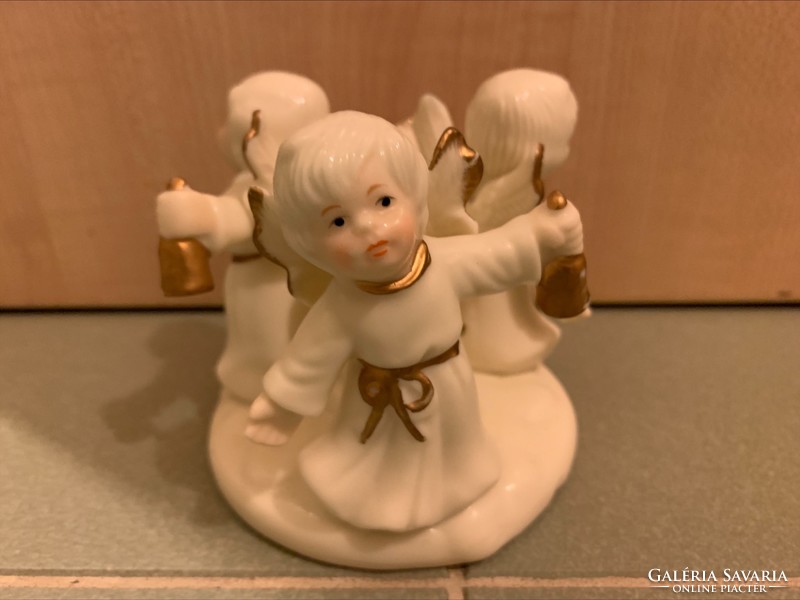 German ceramic candlestick putts with bells