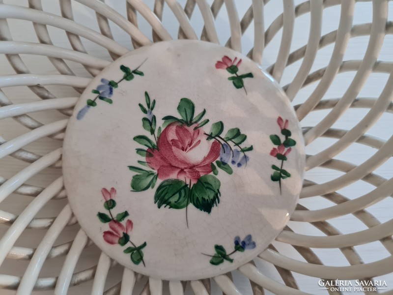 Antique fischer emil porcelain wicker basket