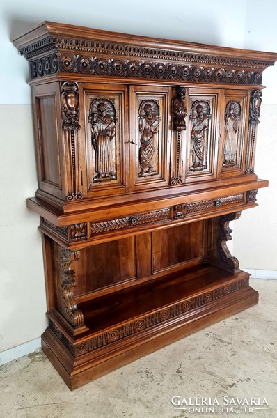 A433 antique renaissance style biblical scene cabinet