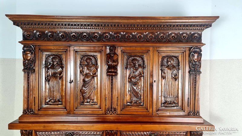 A433 antique renaissance style biblical scene cabinet