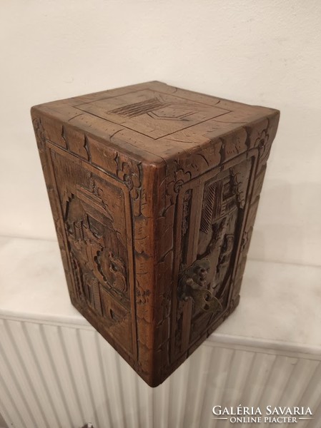 Antique Chinese Carved Wooden Box 818