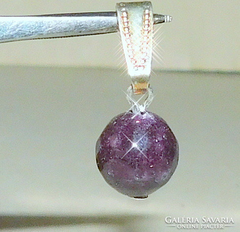 Garnet faceted polished mineral sphere pendant
