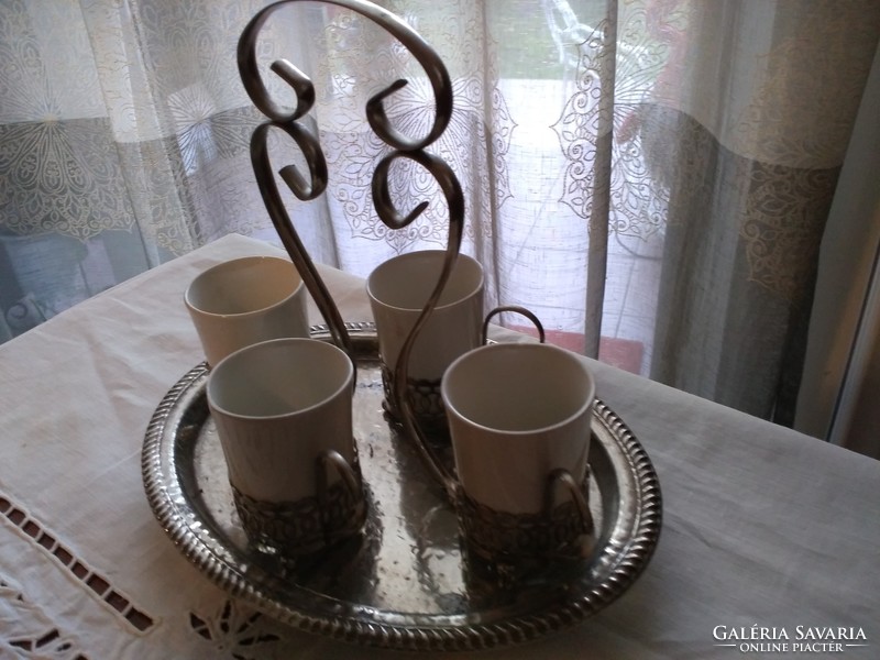 English enoch wedgwood hand hammered tray for four person coffee set