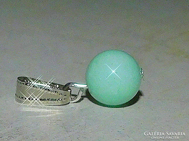 Brazilian aquamarine mineral sphere pendant