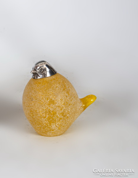 Silver-headed glass chick figurine