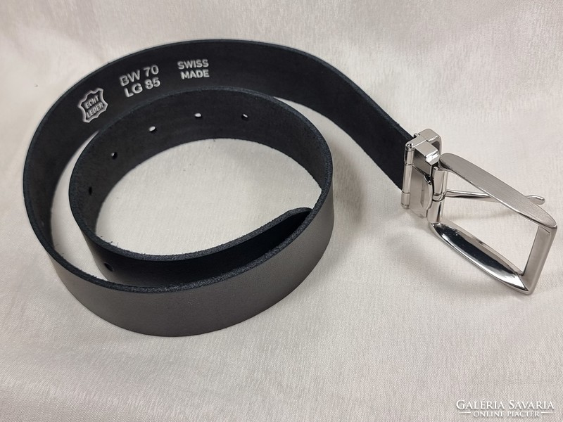 Echt leder swiss made men's leather black quality leather belt.