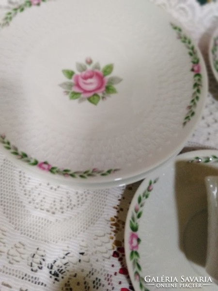 Rózsás Bavaria porcelán teás és süteményes