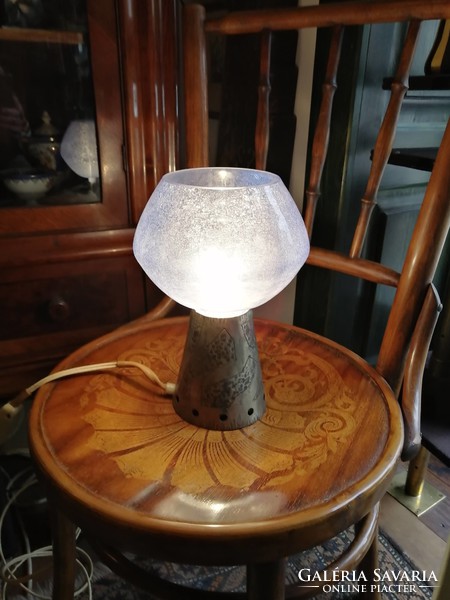 Applied art lamp with Karcag lampshade