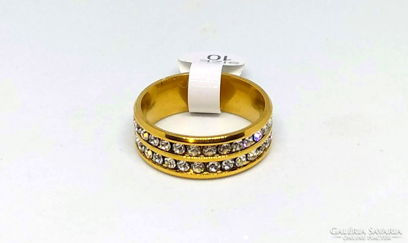 Stainless steel zircon stone ring