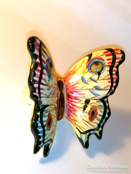 Ritka, nagyméretű iparművészeti kerámia pillangó