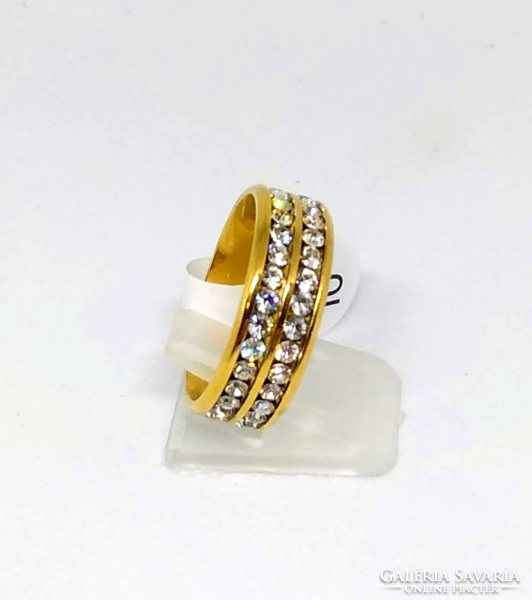 Stainless steel zircon stone ring