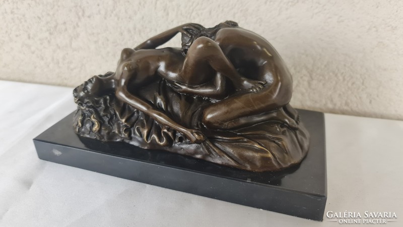 A451 lesbian women.Erotic bronze statue on a marble base