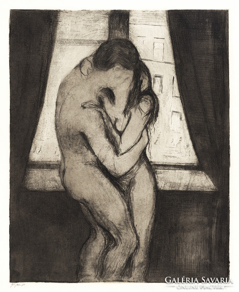 Edvard Munch - A csók - reprodukciós nyomat