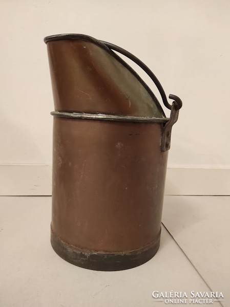 Antique Kitchen Utensil Patinated Large Tinned Copper Milk Measuring Beak Pot 654
