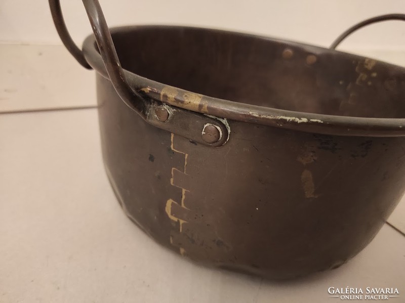 Antique patinated kitchen utensil pot with copper two-pot pot 653