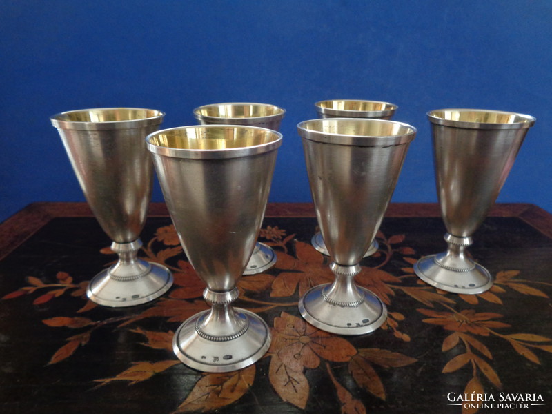 Art deco silver glasses set