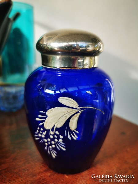 Antique cobalt blue parade perfume bottle