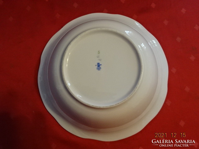 Zsolnay porcelán Pompadour 3 köretes tál, kobalt kék, arany szegéllyel, 25 cm átmérővel. Vanneki!