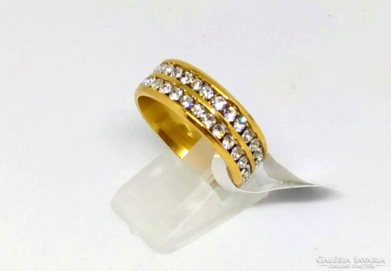 Stainless steel zircon stone ring