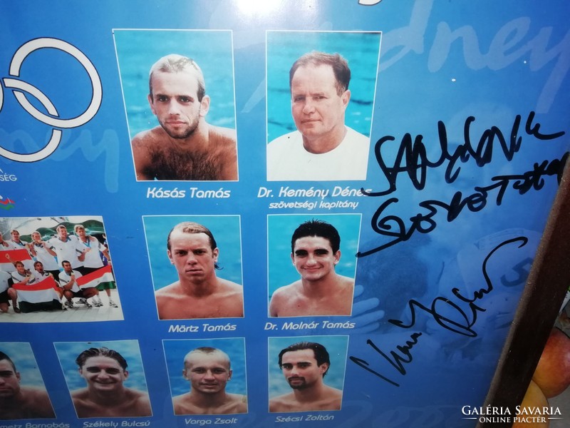 Az Olimpiai bajnok férfi vízilabda válogatott Sydney 2000 aláírt keretezve