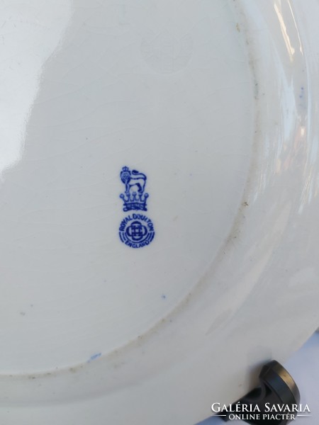 Beautiful rare faience royal doulton england english 26.5 cm diameter scene flat plate