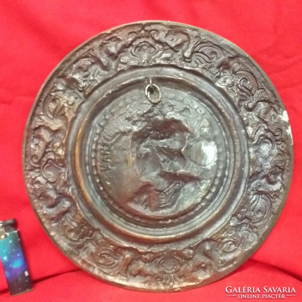 Bronze, bronzed aristocratic wall plate, wall decoration.