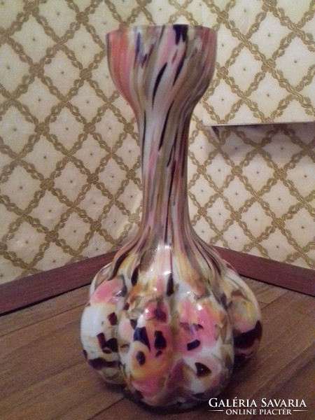 Legras francia két rétegű spatter üveg váza