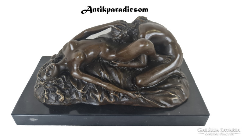 A451 lesbian women.Erotic bronze statue on a marble base