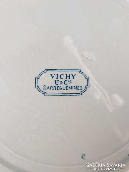 Vichy U& Cie Sarreguemines pecsenyés  kínáló +2 lapostányér Gyönyörű mintával