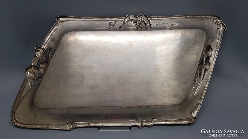 Antique Art Nouveau silver tray