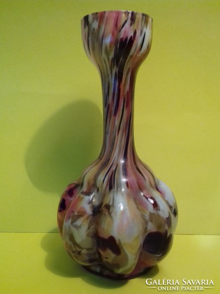 Legras French two-layer spatter glass vase