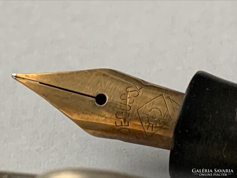 Art deco antik 835-ös ezüst toll, töltőtoll Degussa arany hegy, RW Rodi & Wienenberger