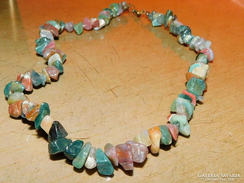Jade-jasper-agate mineral stone necklace
