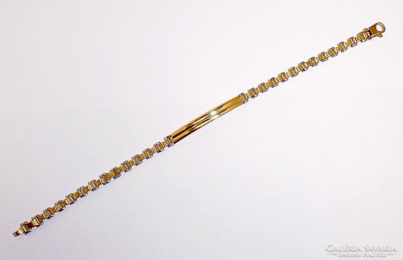Bracelet with yellow and white gold tiles (zal-au91997)