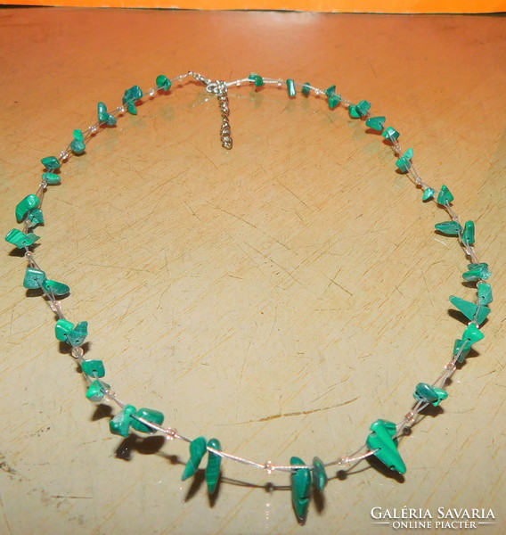 Malachite mineral stone craft necklace