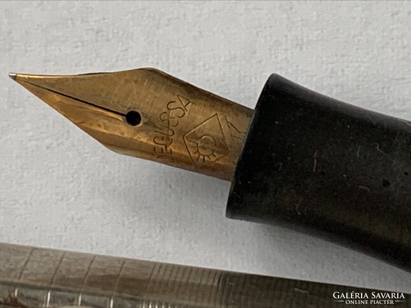 Art deco antique silver pen 835, fountain pen degussa gold nib, rw rodi & svayberger