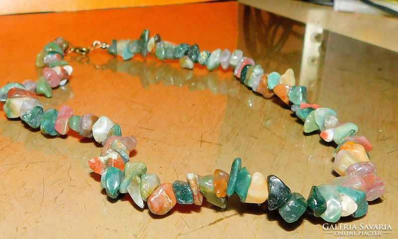 Jade-jasper-agate mineral stone necklace