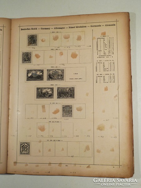 Stamp album with world map