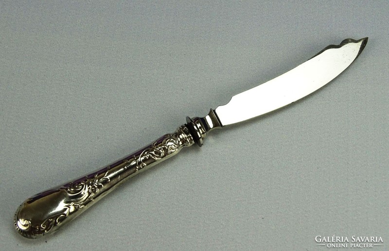 0D824 Art Nouveau silver cake knife set 12 pcs