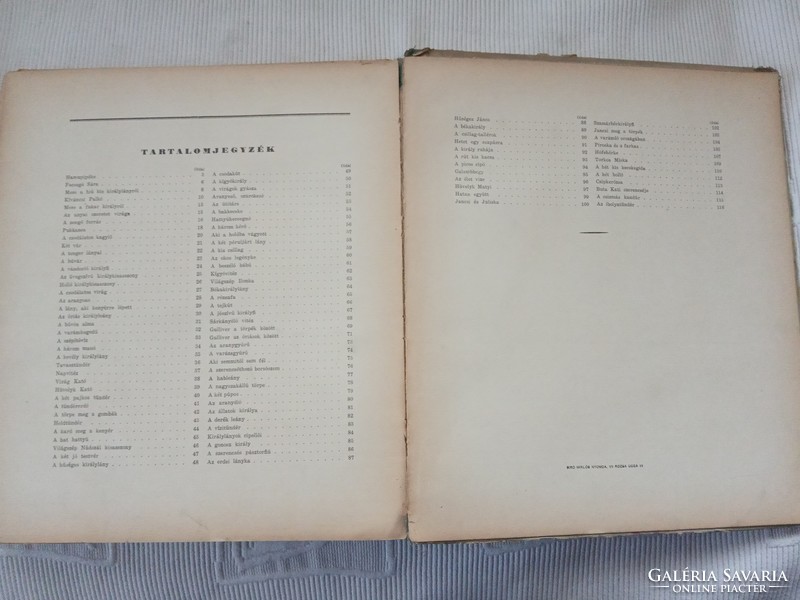 Antik régi Hamupipőke mesekönyv 100 mese Z.Tábori Piroska gyűjtése Dante kiadó 2. kiadása