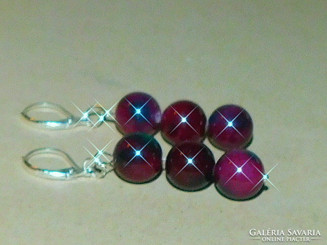Ruby-zoizite mineral earrings