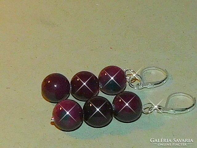 Ruby-zoizite mineral earrings