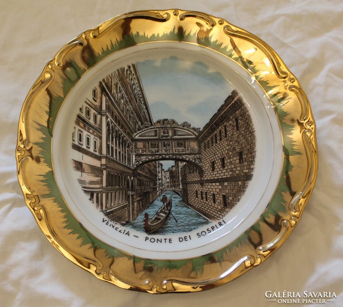 Kronester Bavaria porcelán fali tányér Velence látképéve